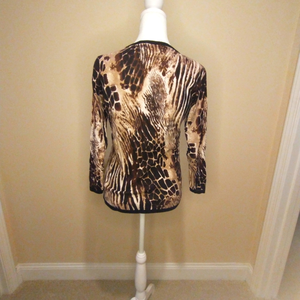 Belldini Animal Print Zip down Cardigan - Picture 4 of 5